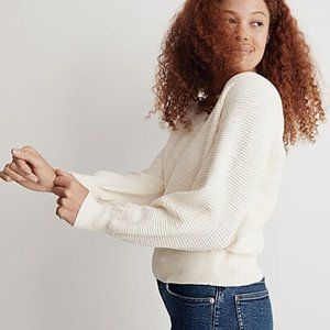 Madewell Corbett Balloon-Sleeved Sweater. NWT. Medium. Cream.